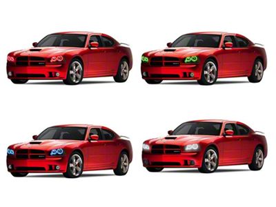 Flashtech V.3 Fusion Color Change LED Halo Headlight Kit; RGB (06-10 Charger)