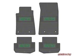 Factory Floorpan Fit Custom Vintage Scene Front and Rear Floor Mats with Green Camaro Z/28 Insert; Grey (10-15 Camaro)