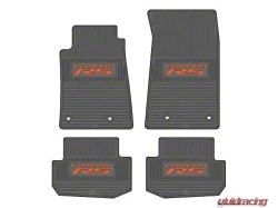 Factory Floorpan Fit Custom Vintage Scene Front and Rear Floor Mats with Orange Camaro RS Insert; Grey (10-15 Camaro)