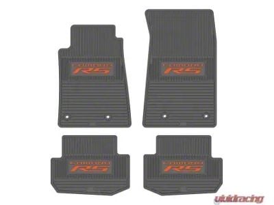 Factory Floorpan Fit Custom Vintage Scene Front and Rear Floor Mats with Orange Camaro RS Insert; Grey (10-15 Camaro)