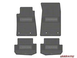 Factory Floorpan Fit Custom Vintage Scene Front and Rear Floor Mats with Silver Camaro Insert; Grey (10-15 Camaro)