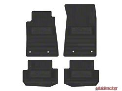 Factory Floorpan Fit Custom Vintage Scene Front and Rear Floor Mats with ZL1 Camaro Insert; Black (10-15 Camaro)