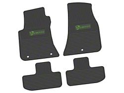 FLEXTREAD Factory Floorpan Fit Custom Vintage Scene Front and Rear Floor Mats with Lime Demon Insert; Black (11-23 RWD Challenger)