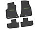 FLEXTREAD Factory Floorpan Fit Custom Vintage Scene Front and Rear Floor Mats with Lime SRT Hellcat Insert; Black (11-23 RWD Challenger)