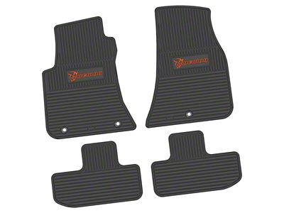 FLEXTREAD Factory Floorpan Fit Custom Vintage Scene Front and Rear Floor Mats with Orange Demon Insert; Black (11-23 RWD Challenger)