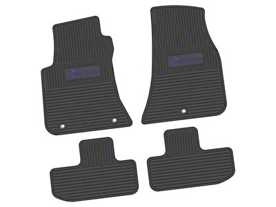 FLEXTREAD Factory Floorpan Fit Custom Vintage Scene Front and Rear Floor Mats with Purple Demon Insert; Black (11-23 RWD Challenger)