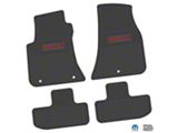Factory Floorpan Fit Custom Vintage Scene Front and Rear Floor Mats with Red Hellcat Insert; Black (11-23 RWD Challenger)