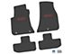FLEXTREAD Factory Floorpan Fit Custom Vintage Scene Front and Rear Floor Mats with Red SRT Hellcat Insert; Black (11-23 RWD Challenger)