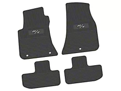 FLEXTREAD Factory Floorpan Fit Custom Vintage Scene Front and Rear Floor Mats with Silver 2008 R/T Insert; Black (11-23 RWD Challenger)