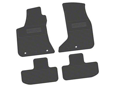 Factory Floorpan Fit Custom Vintage Scene Front and Rear Floor Mats with SXT Insert; Black (17-23 AWD Challenger)