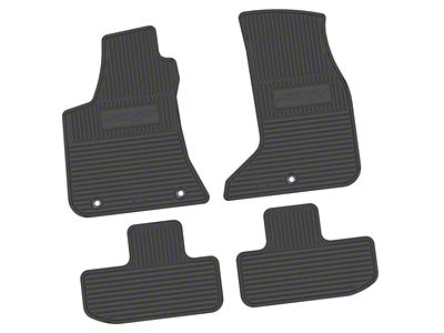 FLEXTREAD Factory Floorpan Fit Custom Vintage Scene Front and Rear Floor Mats with SXT Insert; Black (17-23 AWD Challenger)