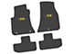 FLEXTREAD Factory Floorpan Fit Custom Vintage Scene Front and Rear Floor Mats with Yellow T/A Insert; Black (11-23 RWD Challenger)