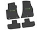 FLEXTREAD Factory Floorpan Fit Custom Vintage Scene Front and Rear Floor Mats with Lime Scat Pack Insert; Black (11-23 RWD Challenger)