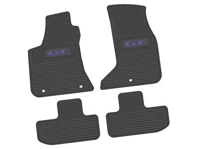 FLEXTREAD Factory Floorpan Fit Custom Vintage Scene Front and Rear Floor Mats with Purple GT Insert; Black (17-23 AWD Challenger)