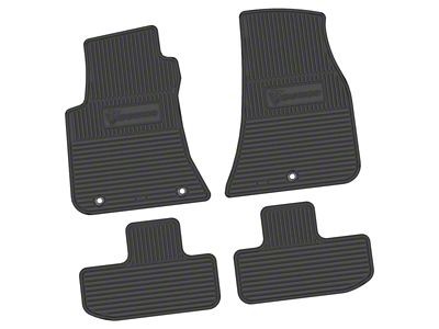 FLEXTREAD Factory Floorpan Fit Custom Vintage Scene Front and Rear Floor Mats with Demon Insert; Black (11-23 RWD Challenger)