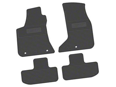 FLEXTREAD Factory Floorpan Fit Custom Vintage Scene Front and Rear Floor Mats with GT Insert; Black (17-23 AWD Challenger)