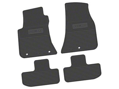 Factory Floorpan Fit Custom Vintage Scene Front and Rear Floor Mats with HEMI Insert; Black (11-23 RWD Challenger)