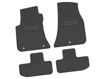 FLEXTREAD Factory Floorpan Fit Custom Vintage Scene Front and Rear Floor Mats with SRT Insert; Black (11-23 RWD Challenger)