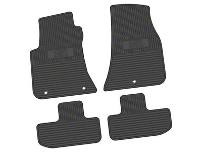 FLEXTREAD Factory Floorpan Fit Custom Vintage Scene Front and Rear Floor Mats with T/A Insert; Black (11-23 RWD Challenger)