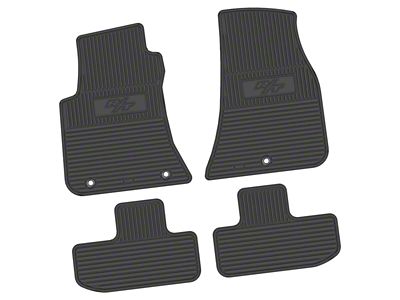 FLEXTREAD Factory Floorpan Fit Custom Vintage Scene Front and Rear Floor Mats with 2008 R/T Insert; Black (11-23 RWD Challenger)