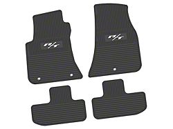 Factory Floorpan Fit Custom Vintage Scene Front and Rear Floor Mats with White 2015 R/T Insert; Black (11-23 RWD Challenger)