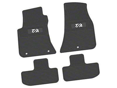 FLEXTREAD Factory Floorpan Fit Custom Vintage Scene Front and Rear Floor Mats with White T/A Insert; Black (11-23 RWD Challenger)