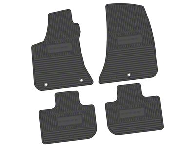 Factory Floorpan Fit Custom Vintage Scene Front and Rear Floor Mats with Dodge Stripe Insert; Black (11-23 RWD Charger)