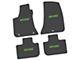 FLEXTREAD Factory Floorpan Fit Custom Vintage Scene Front and Rear Floor Mats with Lime Daytona Insert; Black (11-23 RWD Charger)