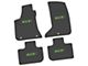 FLEXTREAD Factory Floorpan Fit Custom Vintage Scene Front and Rear Floor Mats with Lime GT Insert; Black (11-23 AWD Charger)