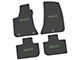 FLEXTREAD Factory Floorpan Fit Custom Vintage Scene Front and Rear Floor Mats with Lime Hellcat Insert; Black (11-23 RWD Charger)