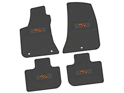 FLEXTREAD Factory Floorpan Fit Custom Vintage Scene Front and Rear Floor Mats with Orange 2008 R/T Insert; Black (11-23 RWD Charger)