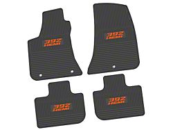 Factory Floorpan Fit Custom Vintage Scene Front and Rear Floor Mats with Orange 392 HEMI Insert; Black (11-23 RWD Charger)