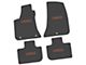 FLEXTREAD Factory Floorpan Fit Custom Vintage Scene Front and Rear Floor Mats with Orange Charger Insert; Black (11-23 RWD Charger)