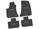FLEXTREAD Factory Floorpan Fit Custom Vintage Scene Front and Rear Floor Mats with Orange Hellcat Insert; Black (11-23 RWD Charger)