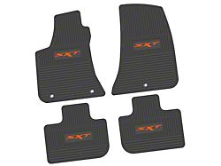 FLEXTREAD Factory Floorpan Fit Custom Vintage Scene Front and Rear Floor Mats with Orange SXT Insert; Black (11-23 RWD Charger)