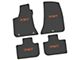 FLEXTREAD Factory Floorpan Fit Custom Vintage Scene Front and Rear Floor Mats with Orange SXT Insert; Black (11-23 RWD Charger)