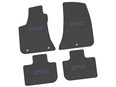 Factory Floorpan Fit Custom Vintage Scene Front and Rear Floor Mats with Purple 2008 R/T Insert; Black (11-23 RWD Charger)