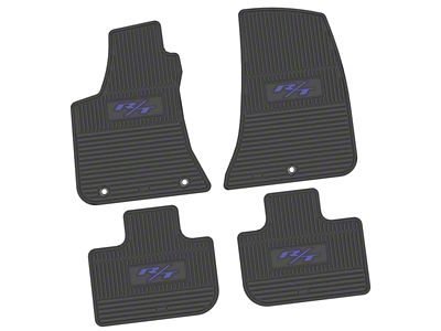 FLEXTREAD Factory Floorpan Fit Custom Vintage Scene Front and Rear Floor Mats with Purple 2015 R/T Insert; Black (11-23 RWD Charger)