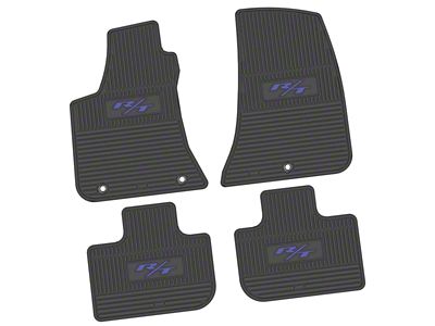 Factory Floorpan Fit Custom Vintage Scene Front and Rear Floor Mats with Purple 2015 R/T Insert; Black (11-23 RWD Charger)
