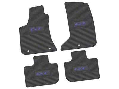 Factory Floorpan Fit Custom Vintage Scene Front and Rear Floor Mats with Purple GT Insert; Black (11-23 AWD Charger)