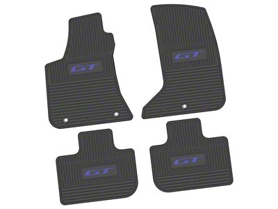 FLEXTREAD Factory Floorpan Fit Custom Vintage Scene Front and Rear Floor Mats with Purple GT Insert; Black (11-23 AWD Charger)