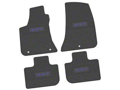FLEXTREAD Factory Floorpan Fit Custom Vintage Scene Front and Rear Floor Mats with Purple SRT Insert; Black (11-23 RWD Charger)