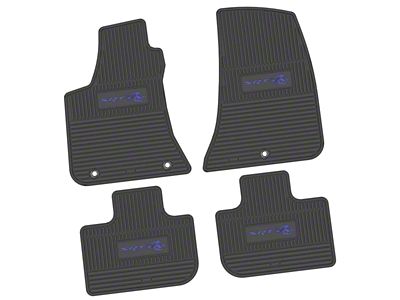 Factory Floorpan Fit Custom Vintage Scene Front and Rear Floor Mats with Purple SRT Superbee Insert; Black (11-23 RWD Charger)