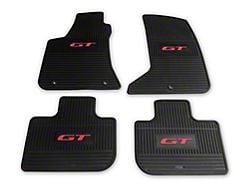 Factory Floorpan Fit Custom Vintage Scene Front and Rear Floor Mats with Red GT Insert; Black (11-23 AWD Charger)