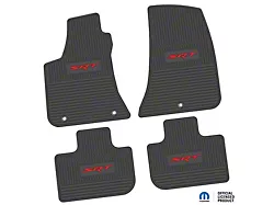 FLEXTREAD Factory Floorpan Fit Custom Vintage Scene Front and Rear Floor Mats with Red SRT Insert; Black (11-23 RWD Charger)