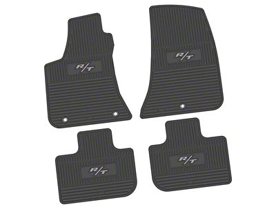 Factory Floorpan Fit Custom Vintage Scene Front and Rear Floor Mats with Silver 2008 R/T Insert; Black (11-23 RWD Charger)