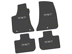 Factory Floorpan Fit Custom Vintage Scene Front and Rear Floor Mats with Silver SXT Insert; Black (11-23 RWD Charger)