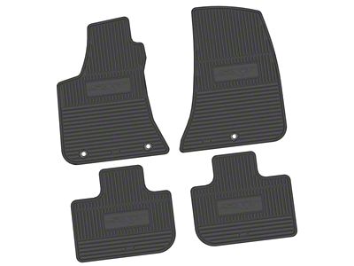 Factory Floorpan Fit Custom Vintage Scene Front and Rear Floor Mats with SXT Insert; Black (11-23 RWD Charger)