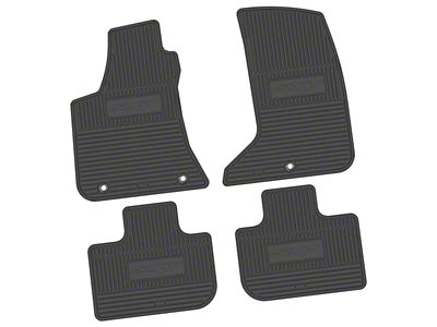 Factory Floorpan Fit Custom Vintage Scene Front and Rear Floor Mats with SXT Insert; Black (11-23 AWD Charger)