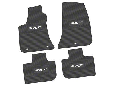 FLEXTREAD Factory Floorpan Fit Custom Vintage Scene Front and Rear Floor Mats with White SXT Insert; Black (11-23 RWD Charger)